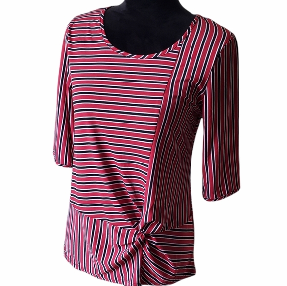 Striped Twist Front Top - Picture 2 of 5